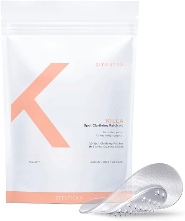 ZitSticka Killa Kit | Self-Dissolving Microdart Acne Pimple Patch for Zits and Blemishes, Spot Treatment Stickers for Face and Skin, Vegan and Cruelty Free (20 Pack)